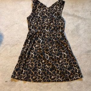 Fit and flare cheetah print mini dress